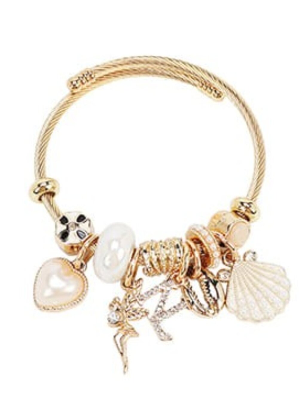Nicole Lee USA Gold Romantic Ocean Charm Cable Bracelet